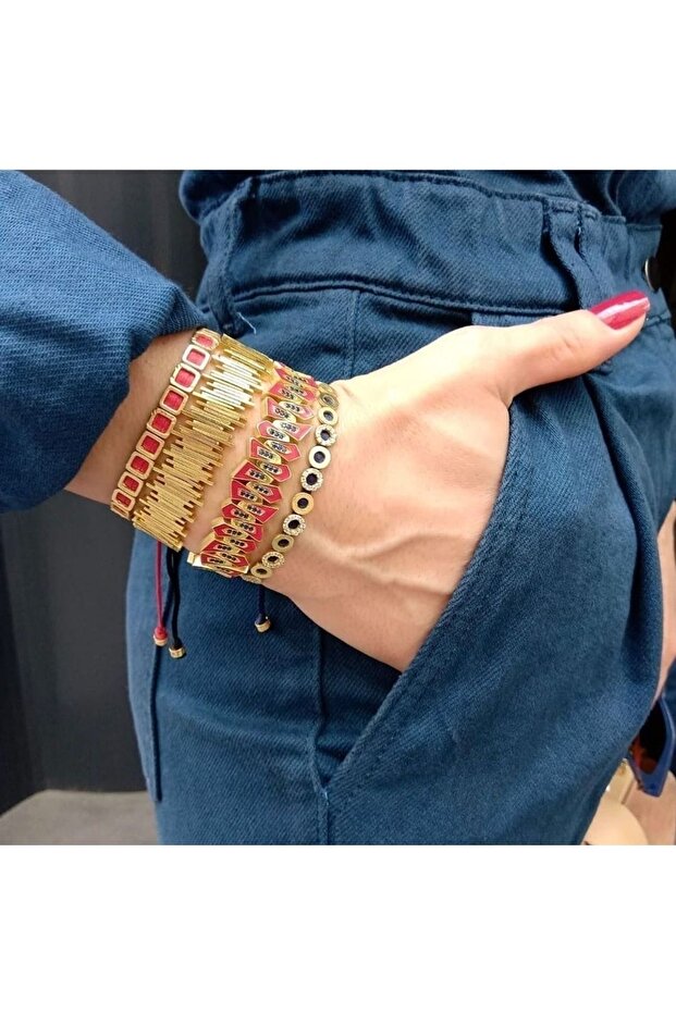 Bronz Mini Square Bileklik - 4