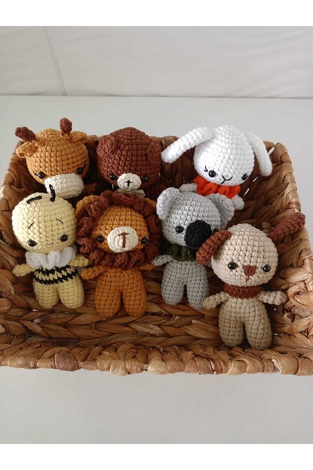MİNİK EL ÖRGÜSÜ OYUNCAK HAYVANLAR (ZÜRAFA, ASLAN, TAVŞAN, ARI, AYICIK, KÖPEK, KOALA) - 1