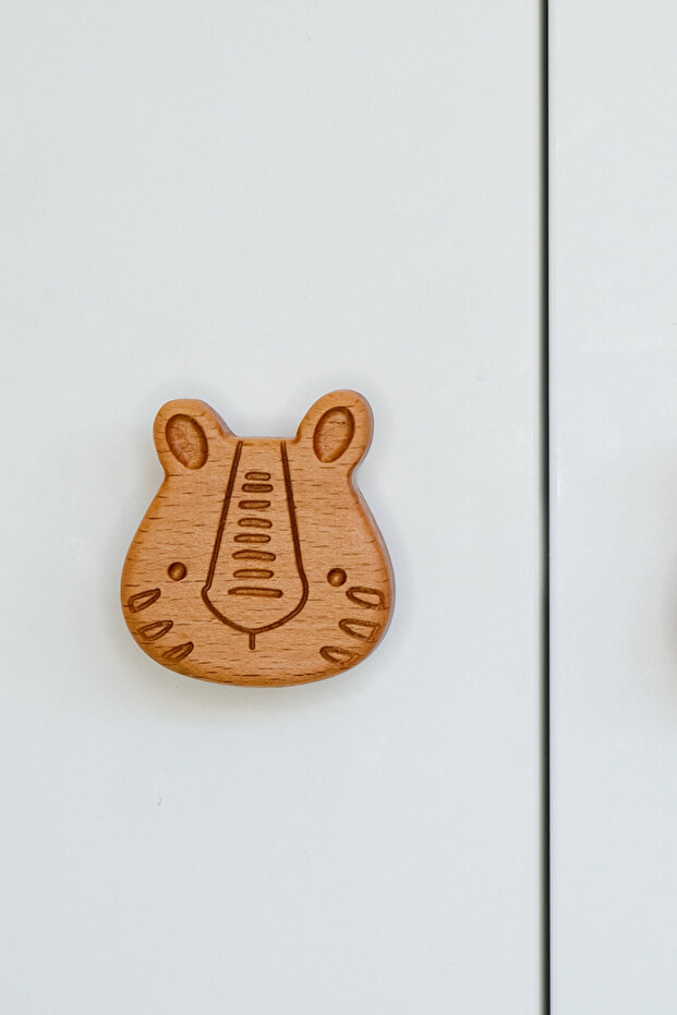 Tiger Pattern (1 Pc) Baby Kids Room Wooden Furniture Cabinet Drawer Handle