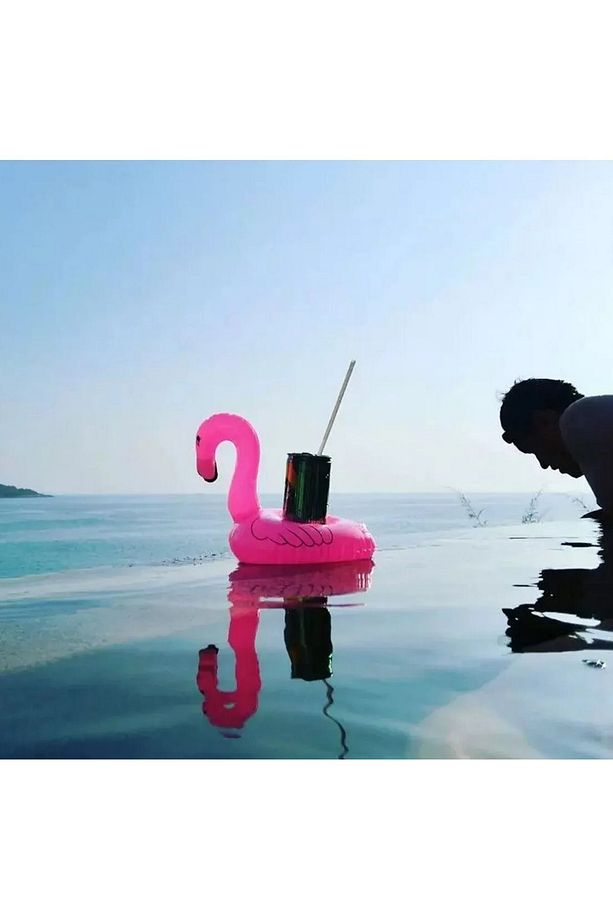 Flamingo Bardak Simidi Şişme Bardak Tutucu Havuz Deniz Keyfi Bardaklık Simit - 5