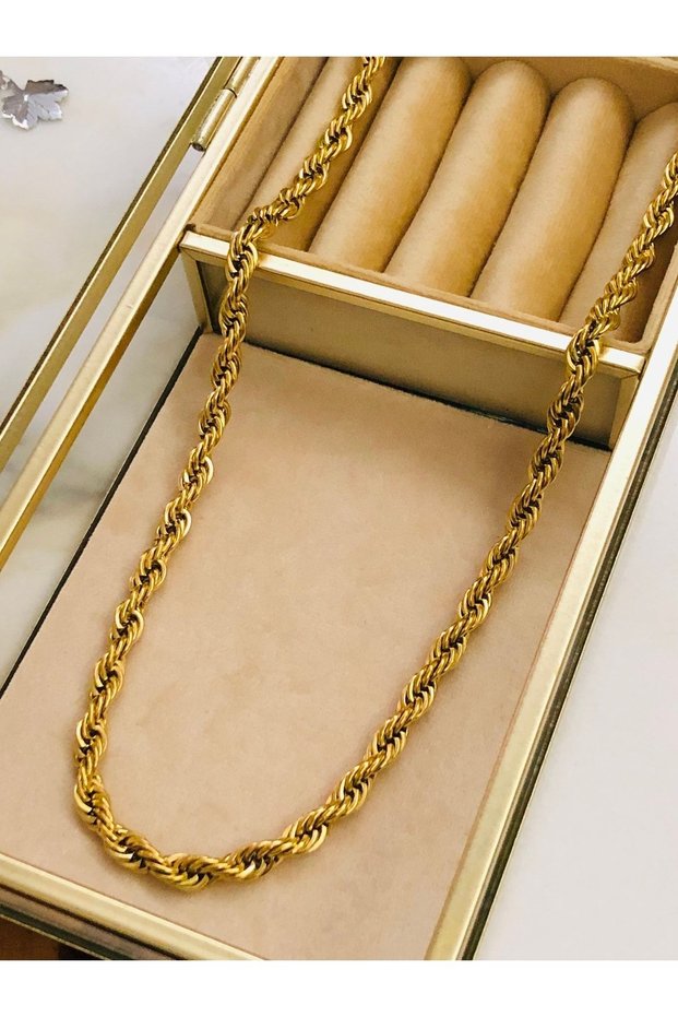 Gold Color Twisted Steel Necklace Steel Necklace