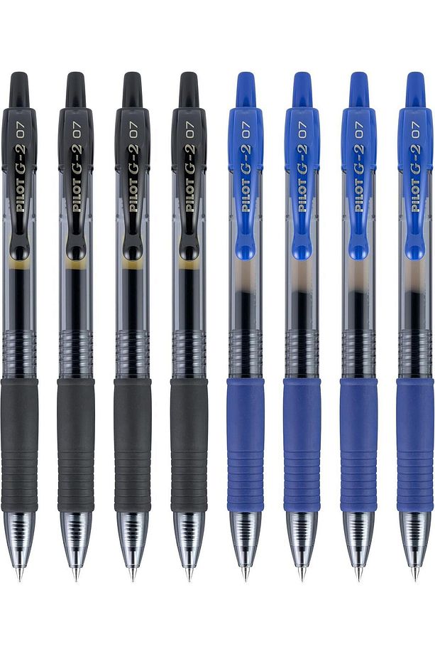 G2 Jel Mürekkepli Tükenmez Kalem 0.7 Mm - 8 Adet - Mavi/siyah - 1