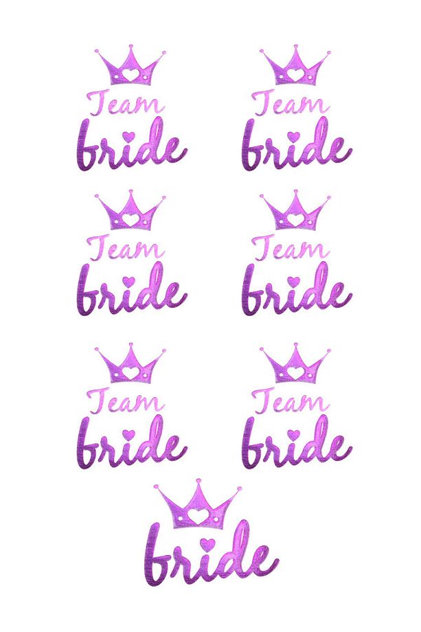 Parlak Mor Bride- Nedime Kına Gecesi Bekarlığa Veda Partisi Geçici Dövme Seti 7'li Paket - 3