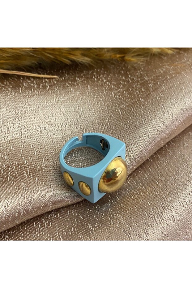 Blue Design Ring - Adjustable - 4