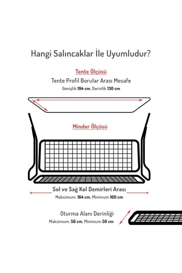 Süngersiz Salıncak Minderi Kılıfı 3 Kişilik Kılıf Çapa Bahçe Minderi - 4