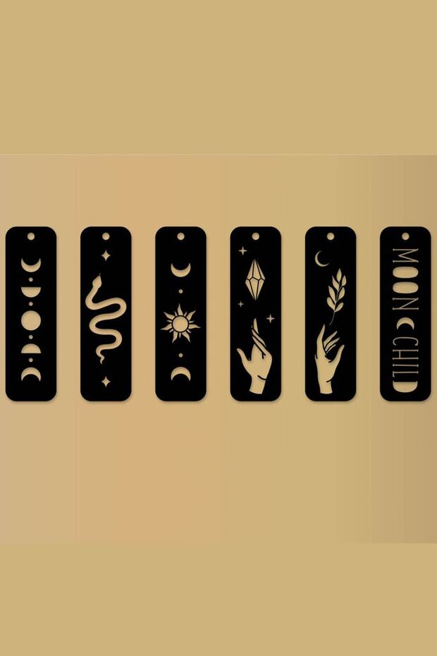 Astronomi Temalı Tasarım Ayraç Takımı - 6'lı - Mdf - Cphd-hp01 - 1