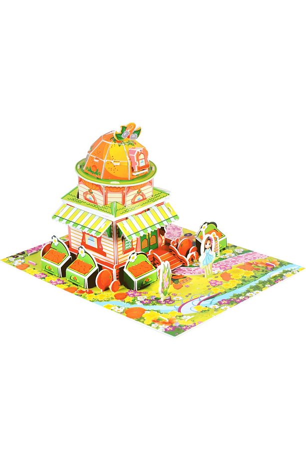 3 Boyutlu Hobbit Ev Puzzle, 3d Puzzle Sarı Ev Puzzle, 3 Boyutlu Yapboz, 50 Parca - 1