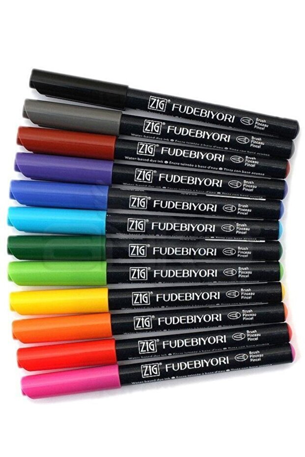 Zıg Fudebıyorı Brushpen Fırça Uçlu Markör Kalem Seti 15 Renk Set - 1