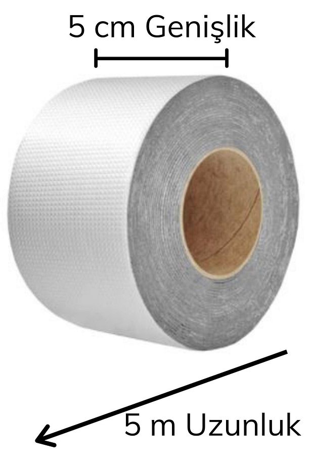 3 Adet 5 Mt Yüksek Sıcaklığa Dayanıklı Çatı Duvar Çatlak Onarıcı Yapışkan Bant Folyo 5 Cm - 9