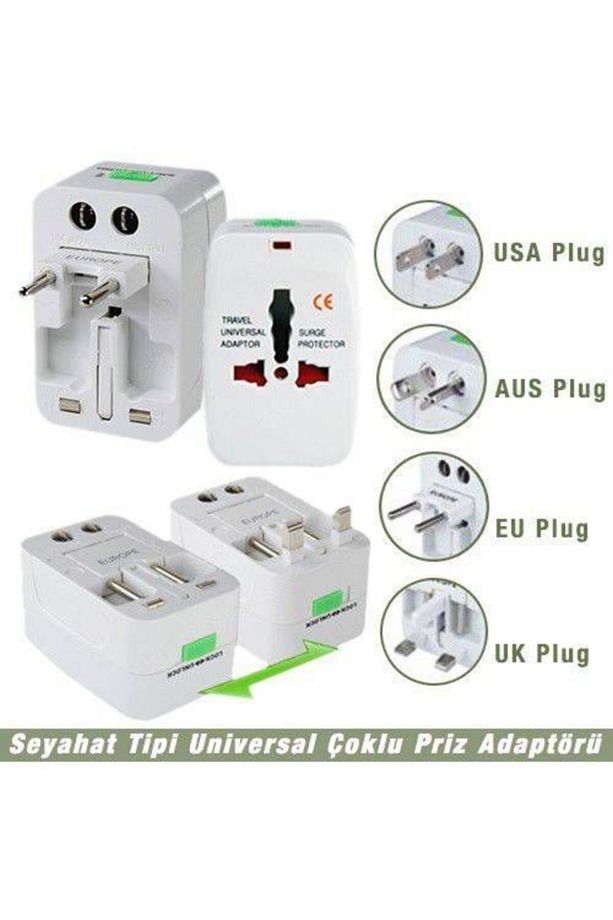 Universal Priz Fiş Çevirici 2 Adet Yurt Dışı Fiş Şarj Dönüştürücü Adaptör 2 Adet - 7