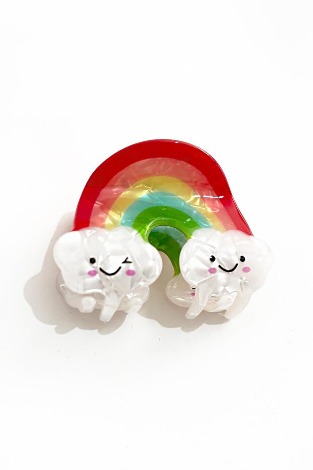 Red Rainbow Patterned - Children's Peg and Hair Clip