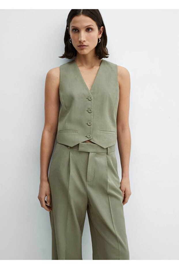 Düğmeli takım yelek - 1