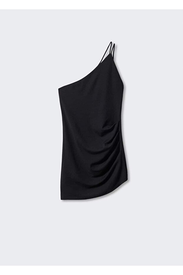 Asimetrik Kısa Elbise - 3