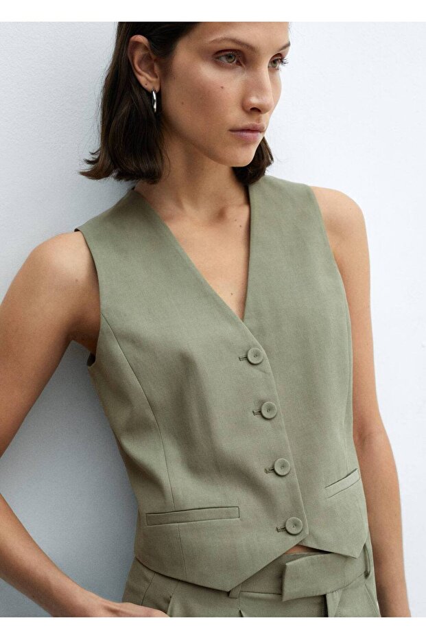 Düğmeli takım yelek - 5