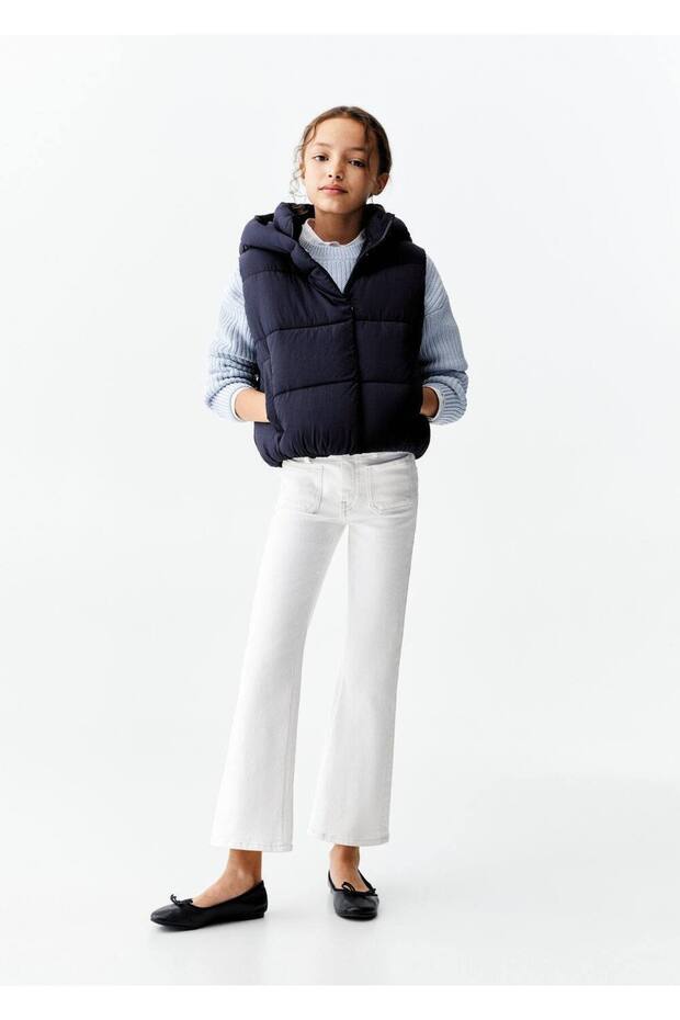 Kapüşonlu kapitone yelek - 1