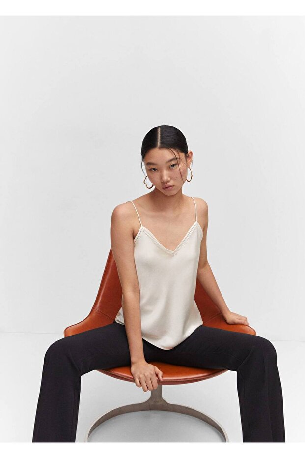 Saten dantel bluz - 7