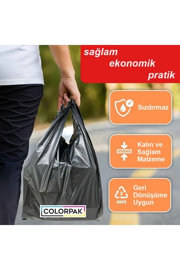 Atlet Poşet (30*60 cm) SİYAH (1 KG) Market Poşeti - 3