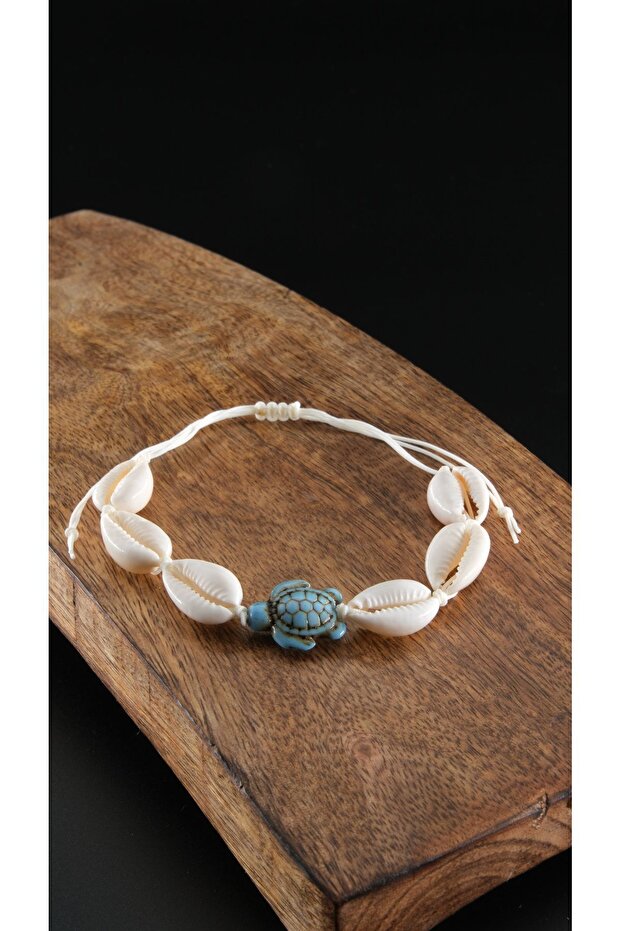 سوار خلخال على شكل صدفة البحر مع مصعد قابل للتعديل وسلحفاة - مناسب لأي معصم - 2