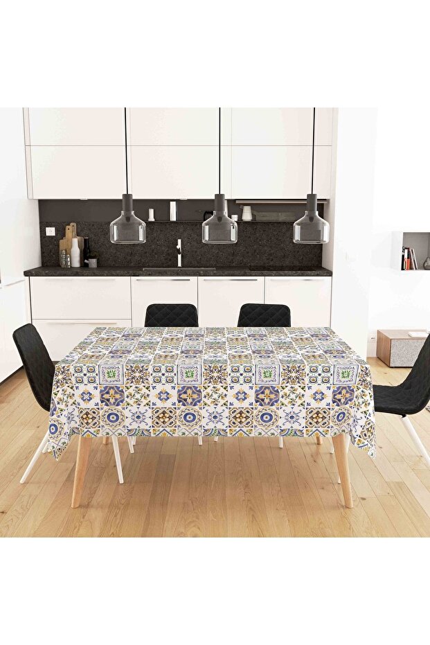 Table Cloth Oilcloth Washable Wipeable Stain Resistant Fabric Look Hygienic Table Cloth