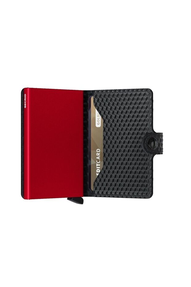 Miniwallet Cubic Black Red, N/A - %100 Avrupa Derisi Cüzdan - 4