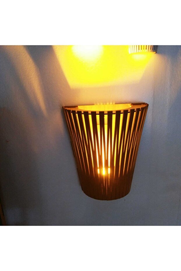 Ahşap Ev Dekoru Duvara Asılabilir Gece Aydınlatması Gece Lambası Aplik (GK80) - 3