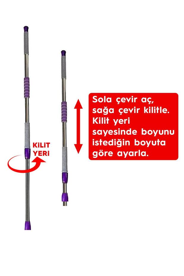 Mandallı Mop Mikrofiber Yüzey Temizlik Seti Paspas Yer Duvar Cam Kıskaçlı Klipsli - 6