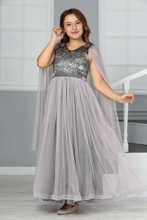 Girl's Glittery Long Evening Dress Ebise