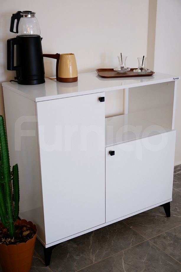 Furniqo KK-1 Mutfak Standı, Kahve Köşesi, Mikrodalga Fırın Dolabı, Erzak Dolabı, Mutfak Bangosu - 8
