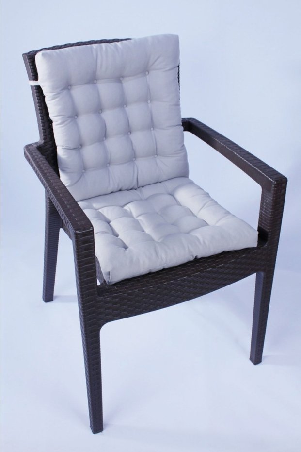 Lotus Luxury Puffy Rattan Lotus Chair Cushion 43X93, Gray