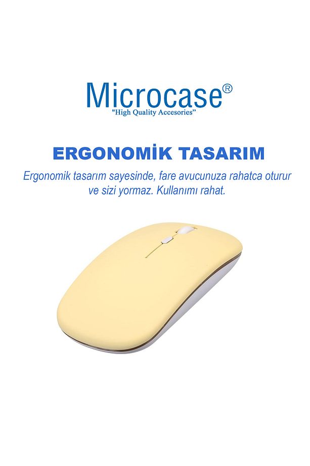 Tablet ve Telefonlar için Türkçe Q Bluetooth Klavye ve Mouse Set - AL3476 Sarı - 5