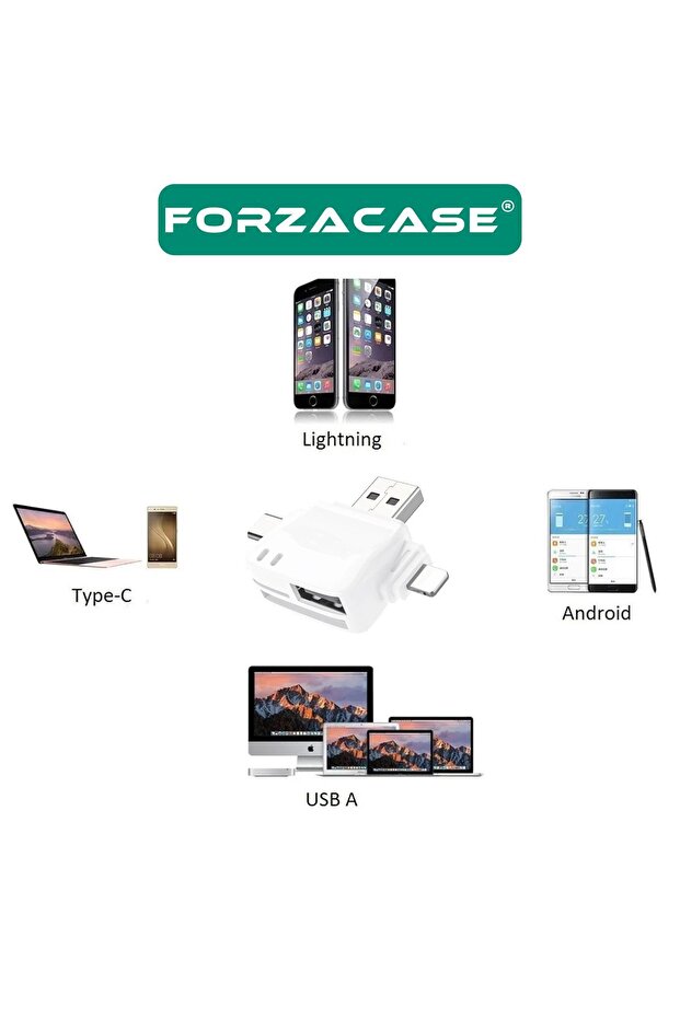 USB Type-C Lightning to 6 in 1 OTG USB ve SD / MicroSD Hafıza Kart Okuyucu - FC196 - 3