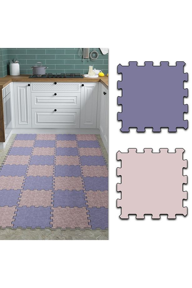 Çift Renk Yıkanabilir Mutfak Halısı Thm36 | Yapboz Halı | Puzzle Halı - 1