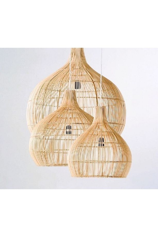 Rattan Bambu Avize Bohem Rustik - 1