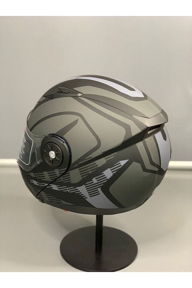 Jk 115 Güneş Vizörlü Çene Açılır Kask Z1 Grey - 4