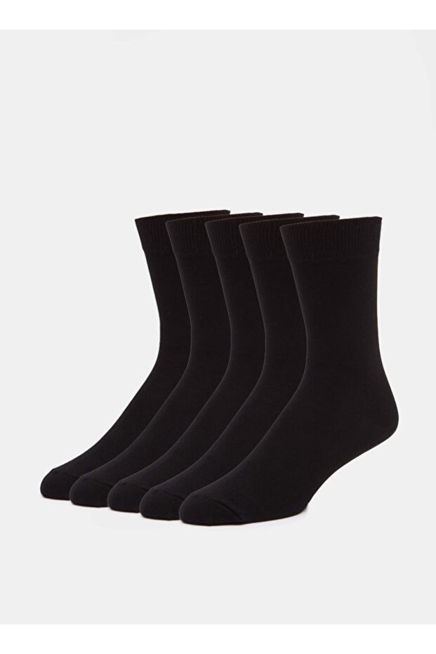 جوارب سادة بطول الساق - مجموعة من 5 قطع - 1