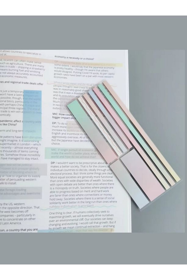 Şeffaf Renkli Postit Yapışkan Post-it Not Kağıdı Karma Şerit 2 - 5