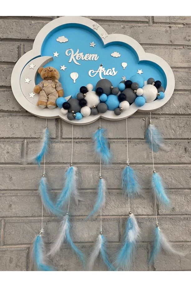 45x30 Cm Bulut Bubble Bebek Kapı Süsü Ledsiz - 2