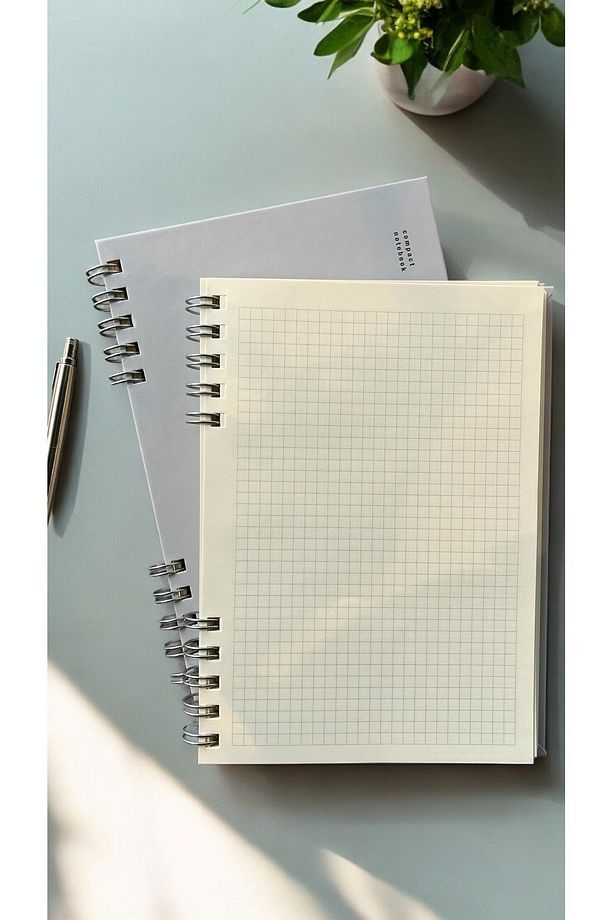 The Notebook Serisi Spiralli 80 Yaprak Kareli A5 Defter (LIGHT GREY KAPAK) - 7