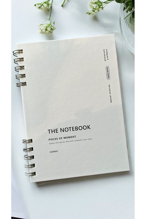 The Notebook Serisi Spiralli 80 Yaprak Çizgisiz A5 Defter (LIGHT GREY KAPAK) - 1