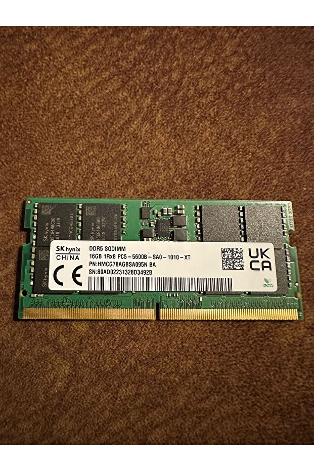ذاكرة الوصول العشوائي للكمبيوتر المحمول Sk-Hynix 16 جيجابايت DDR5 5600MT CL46 SODIMM - 262 دبوس، 1.1 فولت