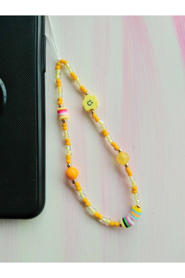 Fimo Charm Phone Ornament Yellow Mini