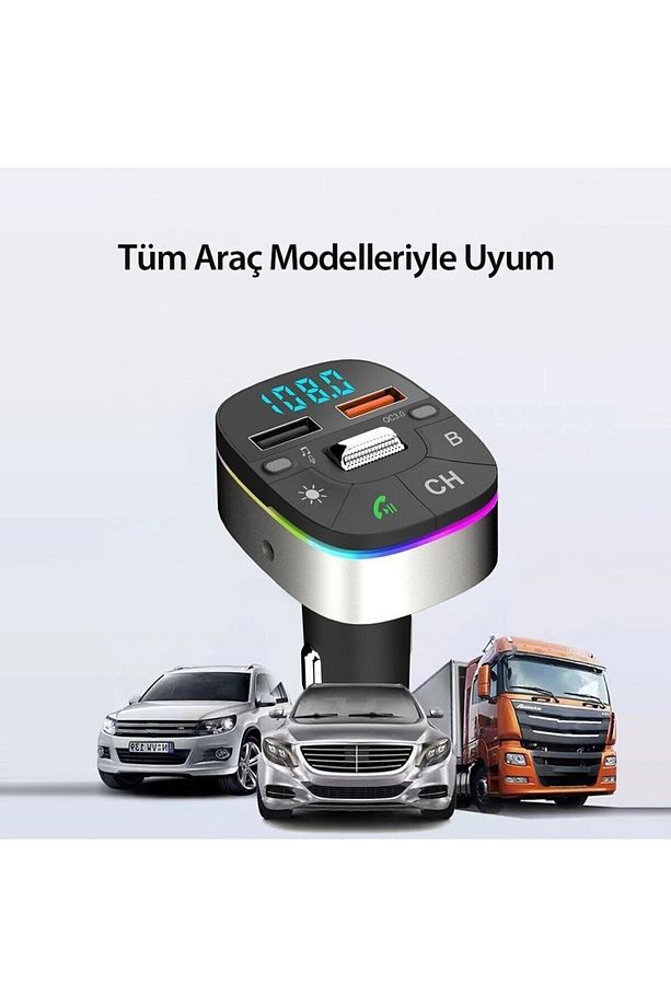 Bluetooth Usb3.0 Hızlı Şarj Fm Transmitter Araç Çakmaklık Şarj Aleti - 2