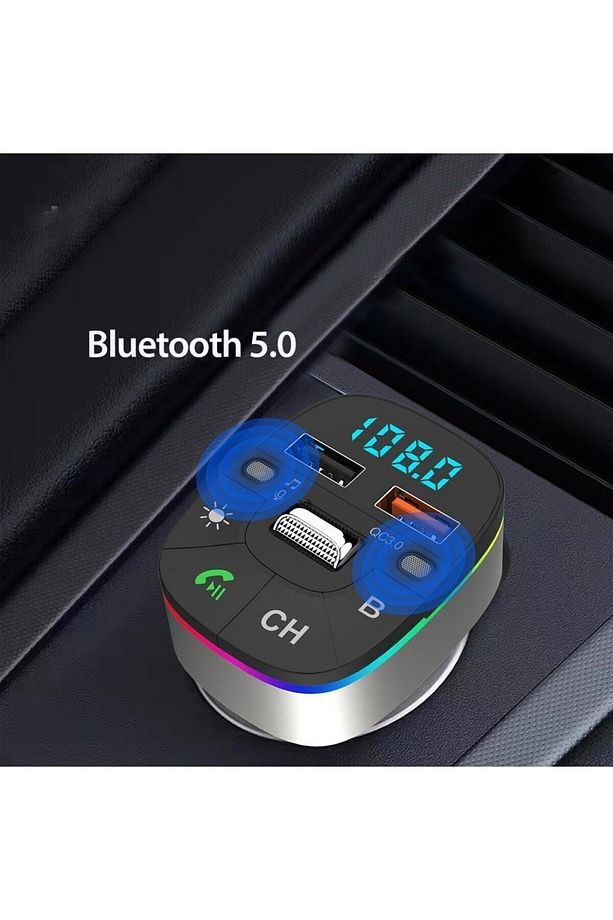 Bluetooth Usb3.0 Hızlı Şarj Fm Transmitter Araç Çakmaklık Şarj Aleti - 3