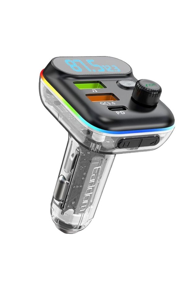 Bluetooth Usb3.0 Ve Type C Pd Hızlı Şarj Fm Transmitter Araç Çakmaklık Şarj Aleti - 1