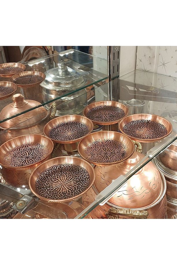 Bakır Çerezlik & Bakır Kahvaltılık 6'lı Set Bakır Çerezlik , Bakır Sosluk , Bakır Tabak - 4