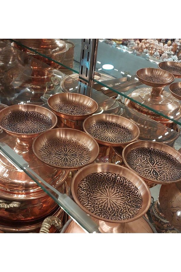 Bakır Çerezlik & Bakır Kahvaltılık 6'lı Set Bakır Çerezlik , Bakır Sosluk , Bakır Tabak - 3