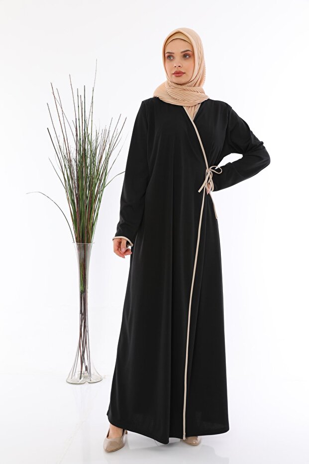 Prayer Dress with Tie Inside and Outside Black Color