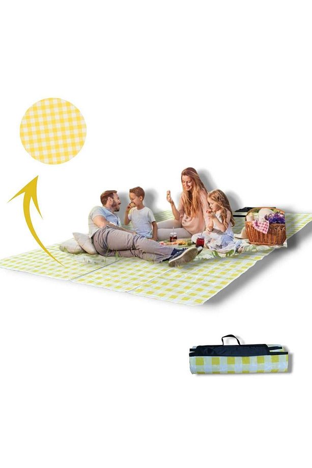 Piknik Masa Örtüsü, Piknik Yer Örtüsü, Su Geçirmez Piknik Örtüsü, Sofra Bezi, Masa Örtüsü 150 X 207 - 4