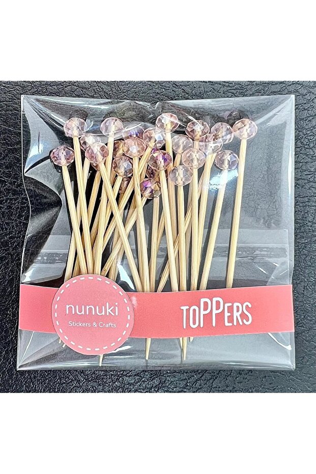 Crystal Beaded Pink Cocktail Presentation Toothpick 25 Pieces 7cm Party Decoration Engagement Promise Wedding Nsct0008