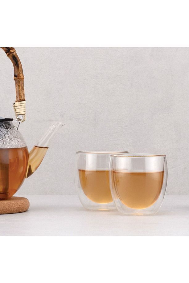 Yeni Tasarım Çift Cidarlı Borosilikat 250 ml Şeffaf Cam Bardak, Çeyiz Listesi, 6 Adet - 2771 - 5